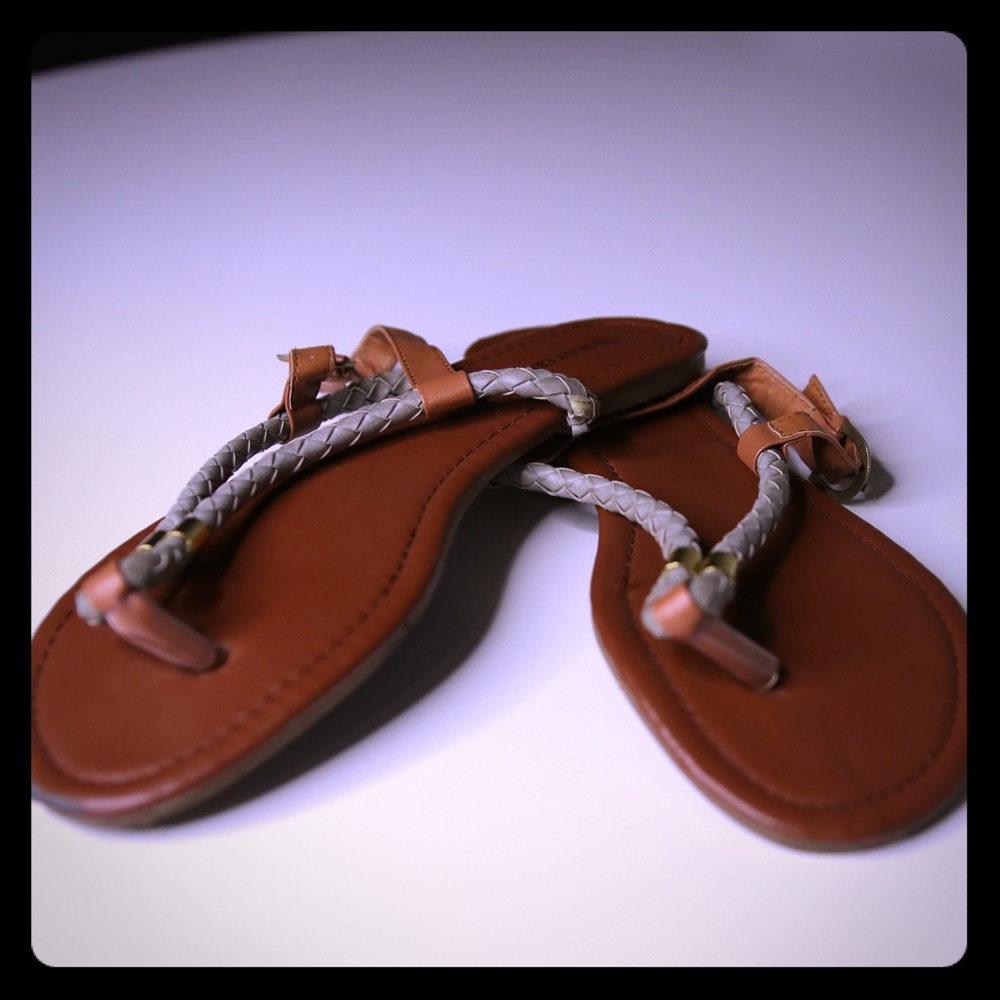 Body Central Leather Sandals Sz 10